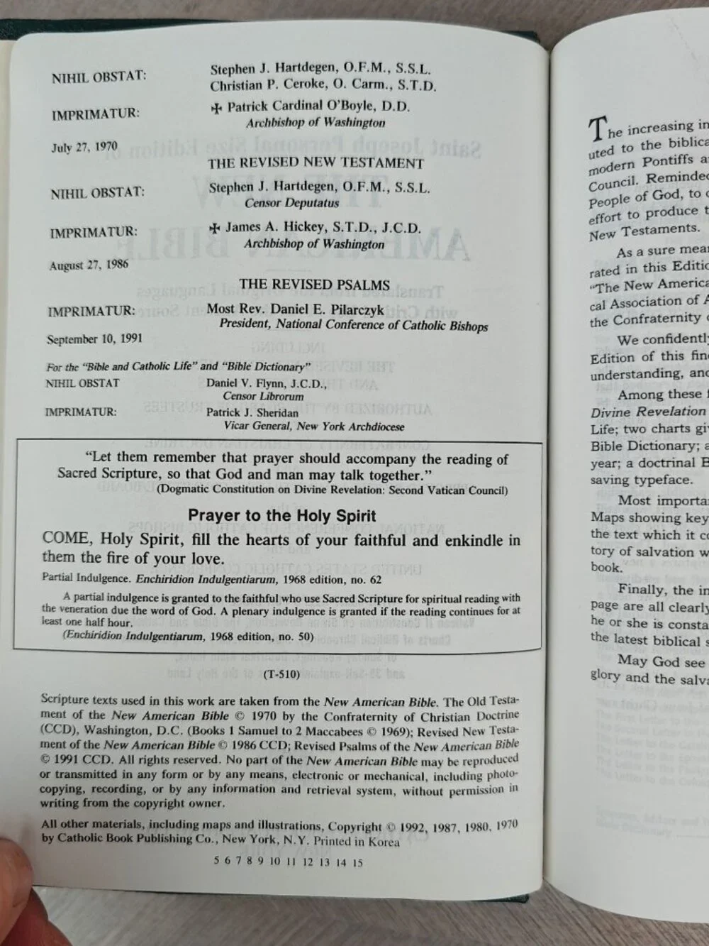 New American Bible St. Joseph Personal Size Edition Illustrated 1992